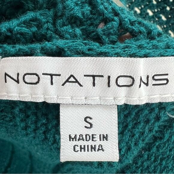 Notations Teal Long Sleeve Midweight Swingy Knit Cardigan Sweater - Picture 8 of 15